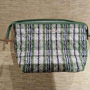 MZ Wallace Quilted Green and Blue Cosmetic Case